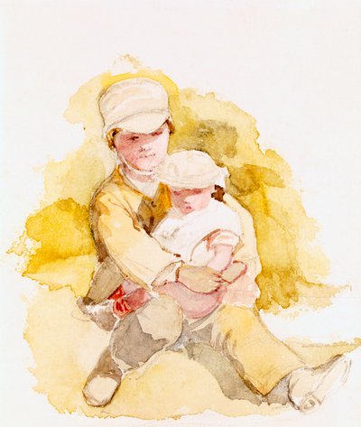 Boceto de dos niños, c.1852 de Richard Redgrave